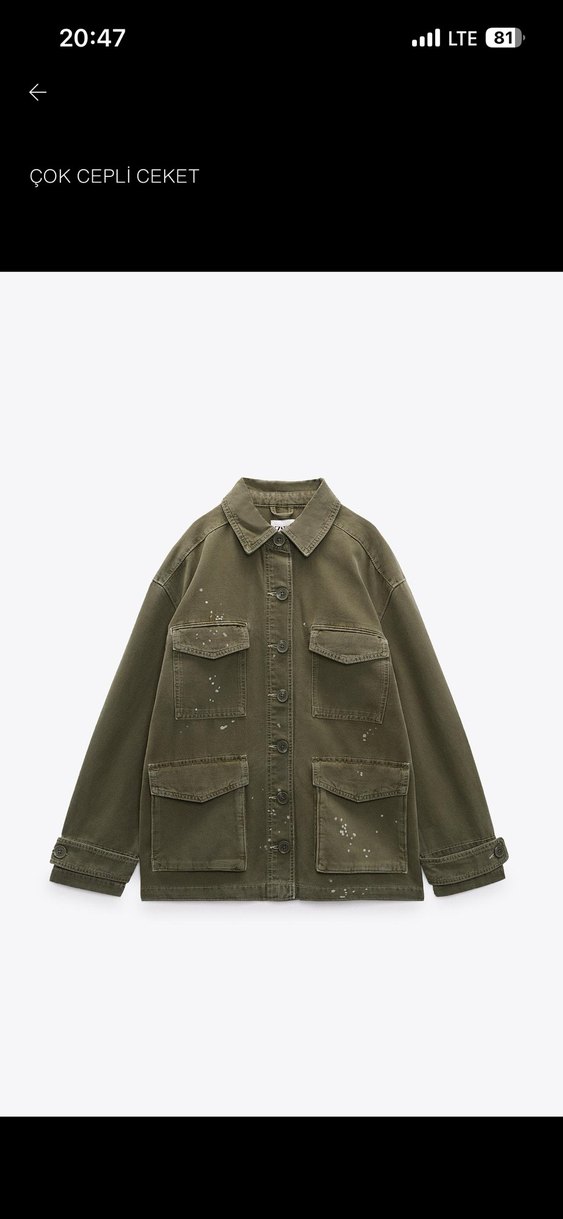 Zara Haki Kadın Denim Ceket - Görsel 3