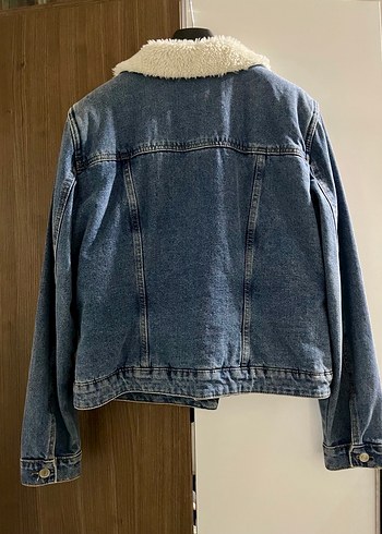 LCW Peluş Detaylı Mavi Kadın Denim Ceket - Görsel 2
