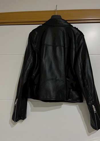 LCW Siyah Kısa Deri Biker Ceket - Görsel 2