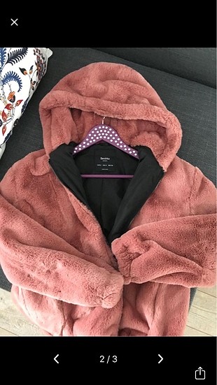 Bershka pembe peluş kürk