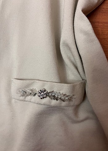 Bej Düğmeli Midi Kadın Ceket - Görsel 4