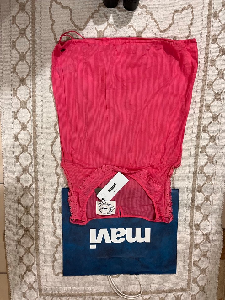 Pembe Kolsuz Hamile ve Emzirme Gecelik - Görsel 2