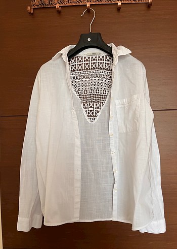 COLİNS Bohem Dantel Detaylı V Yaka Kadın Gömlek - Görsel 7