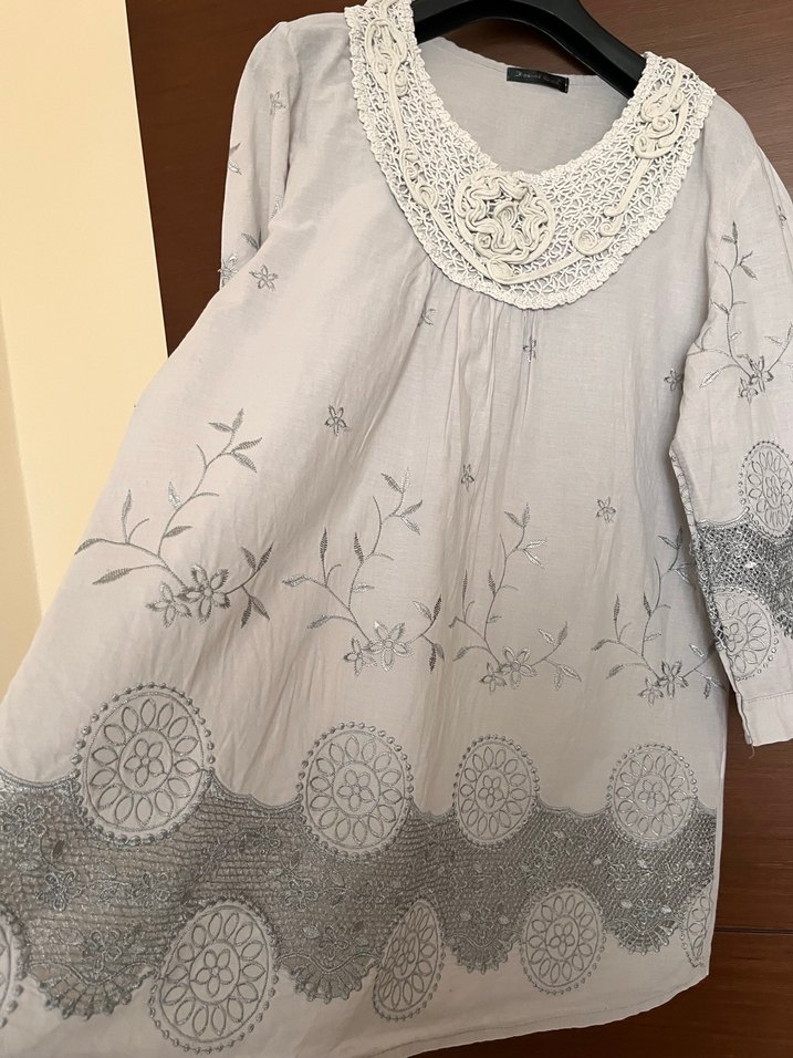 Dantel Detaylı Bohem Keten Bluz - Görsel 5