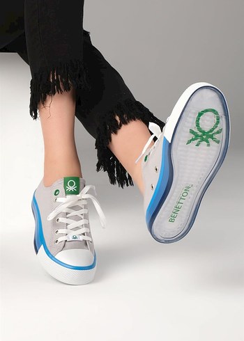 Benetton Beyaz Mavi Spor Sneaker