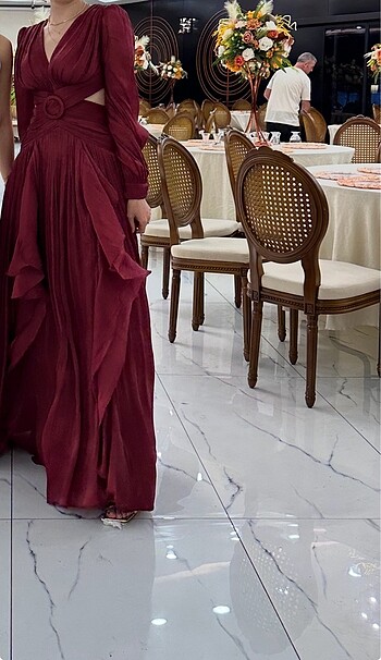 38 Beden bordo Renk Abiye