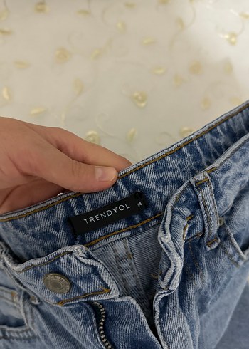 34 Beden mavi Renk Yüksek bel jean