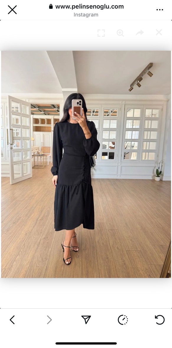 Büzgü detaylı elbise - Görsel 2