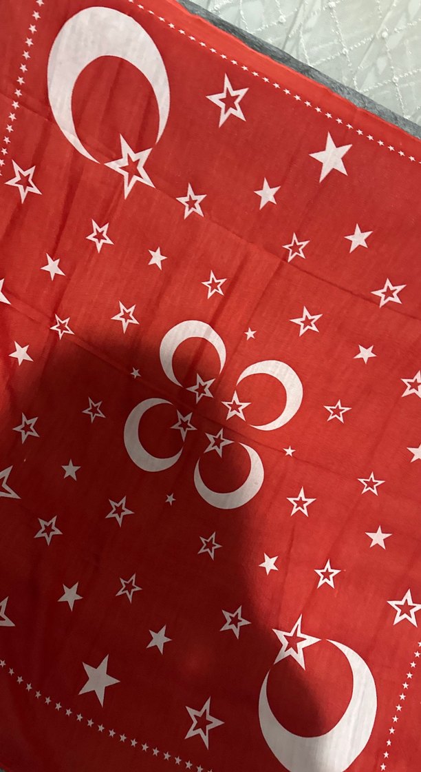 Ay yıldızlı eşarp tülbent - Görsel 2