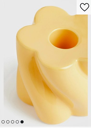 H&M Home Stoneware Sarı Pastel Mumluk/Şamdan