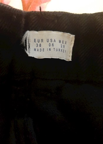 Düğmeli Siyah kot Mini Şort - Görsel 2