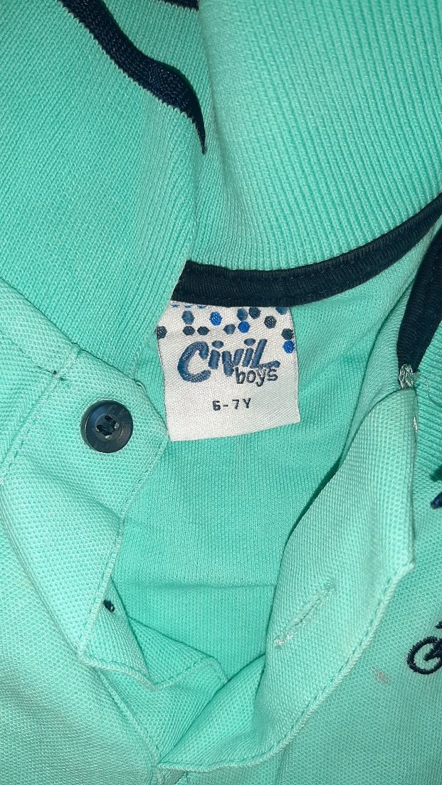 Erkek Çocuk Yeşil uzun Kollu Polo Tişört - Görsel 2