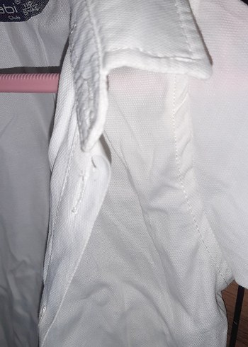 Pamuklu Beyaz Düğmeli çocuk Gömleği - Görsel 3