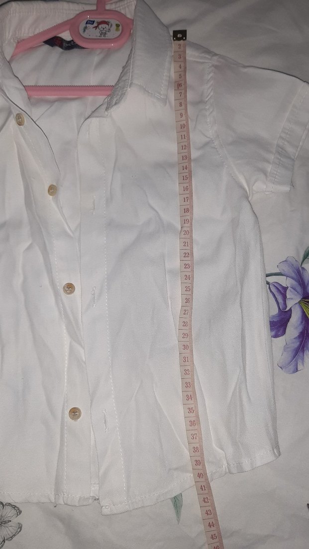 Pamuklu Beyaz Düğmeli çocuk Gömleği - Görsel 5