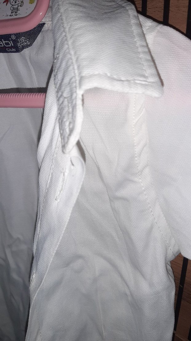 Pamuklu Beyaz Düğmeli çocuk Gömleği - Görsel 3