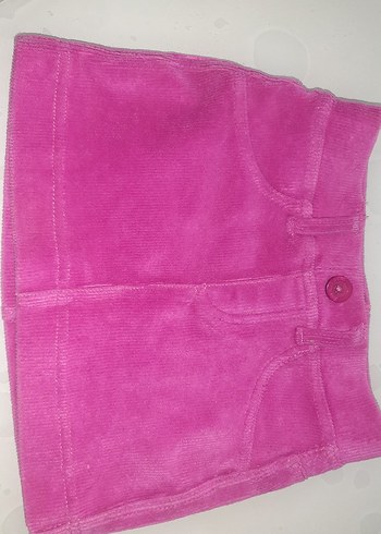 Düğmeli Pembe Kız Çocuk Etek - Görsel 2