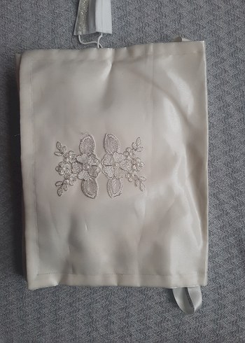 Levi Dor Ekru Beyaz Şal/Nikah Aksesuar Set - Görsel 4