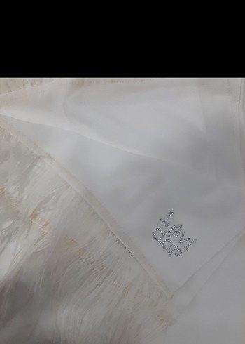 Levi Dor Ekru Beyaz Şal/Nikah Aksesuar Set - Görsel 2