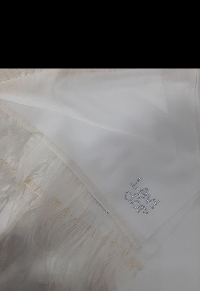 Levi Dor Ekru Beyaz Şal/Nikah Aksesuar Set - Görsel 2