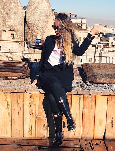 38 Beden Siyah Hunter Yağmur Çizmesi