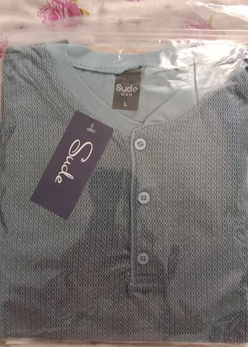 Sude marka mavi Erkek Kısa Kollu Pijama Takımı - Görsel 2