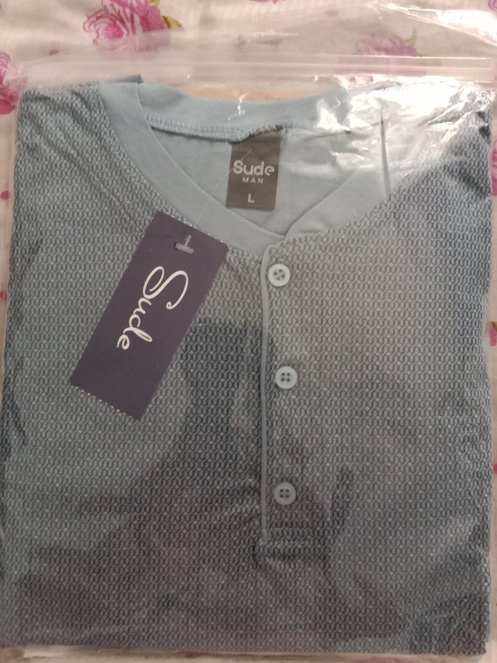 Sude marka mavi Erkek Kısa Kollu Pijama Takımı - Görsel 2