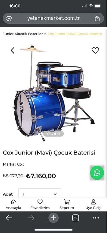 Cox çocuk davul seti