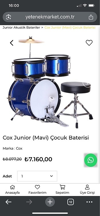 Diğer Cox çocuk davul seti