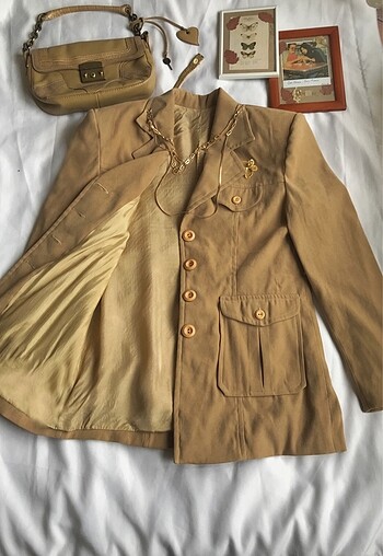 m Beden camel Renk Vintage tasarım ceket