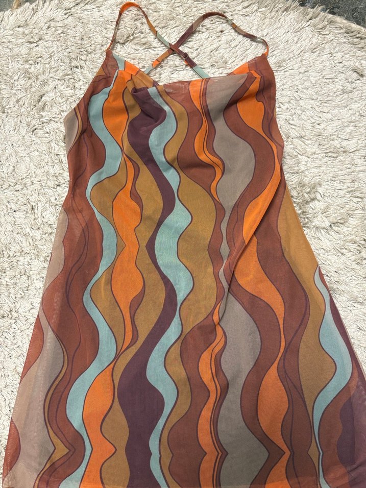 Bohem Çok Renkli Drapeli Kadın Elbise - Görsel 2