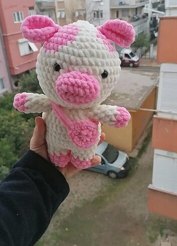  Beden Amigurumi peluş oyuncak Kadife inek