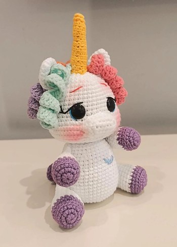 Fisher Price Unicorn örgü Oyuncak amigurumi boynuzlu at