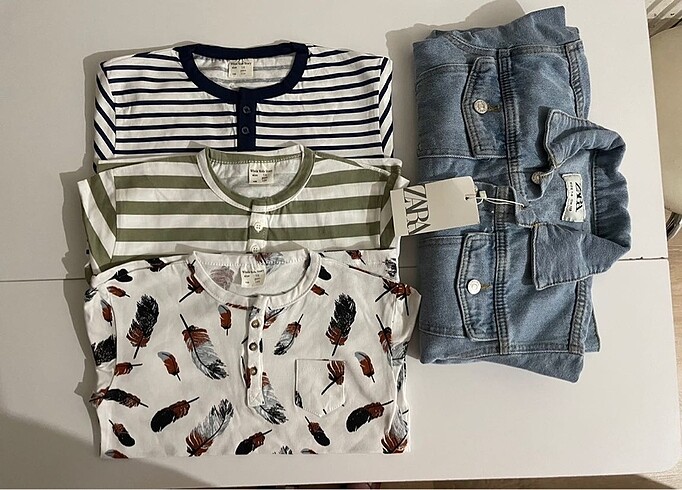 Zara Kot ceket ve 3 adet t-shirt