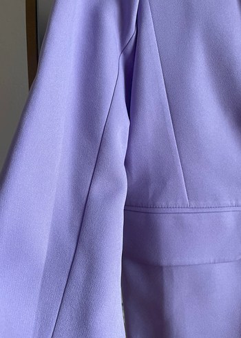 l Beden Pastel Mor Düğmeli Kadın Blazer Ceket