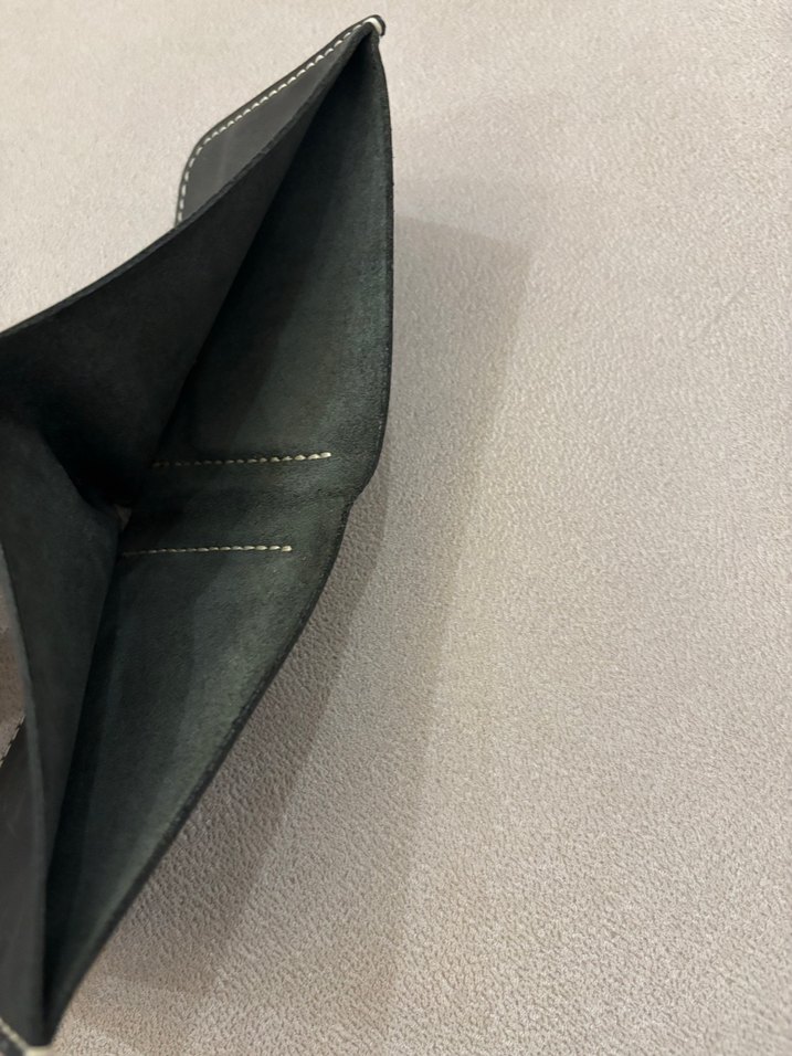 Siyah Minimalist el yapımı hakiki deri  Erkek Cüzdanı - Görsel 4