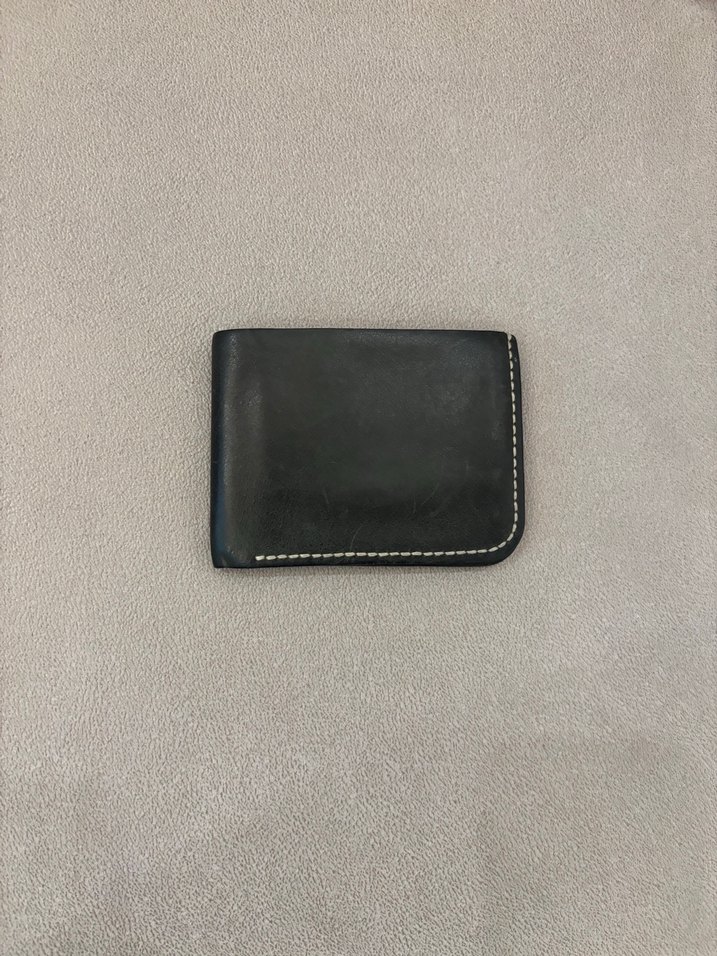 Siyah Minimalist el yapımı hakiki deri  Erkek Cüzdanı - Görsel 3