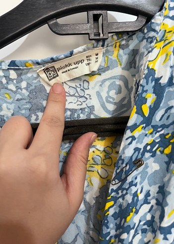 m Beden Mavi Bağlamalı V Yaka Mini Elbise