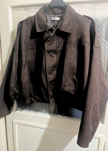 Düğmeli Kahverengi Süet Kadın Ceket - Görsel 2