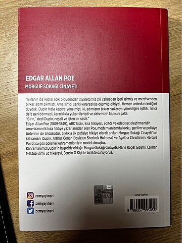 EDGAR ALLAN POE MORGUE SOKAĞI CİNAYETİ