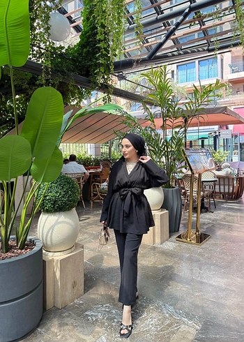 Siyah Kadın Midi Takım Elbise - Görsel 2