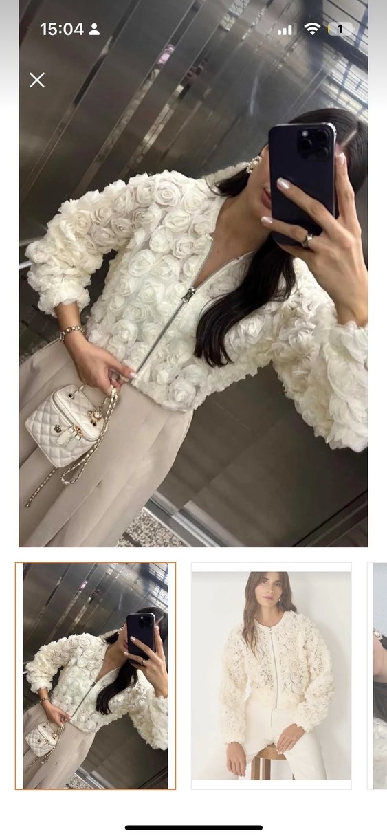 Gül detaylı ceket - Görsel 2