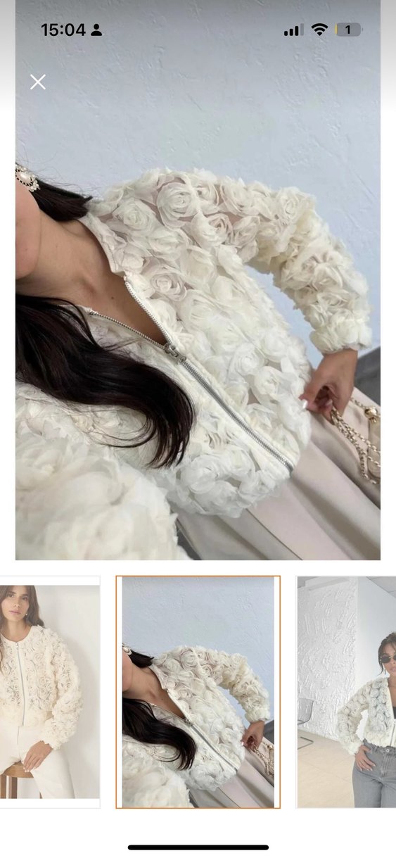 Gül detaylı ceket - Görsel 3