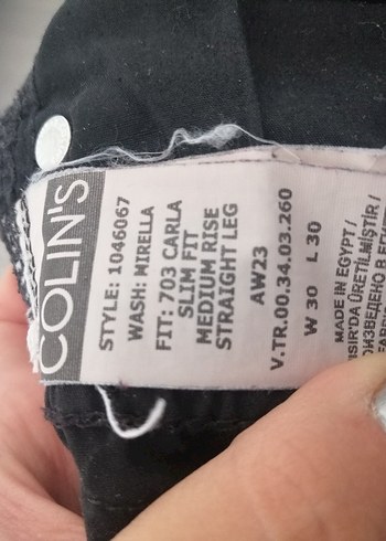 30 Beden siyah Renk Kadın Siyah Kemerli Midi Boy Kot Pantolon