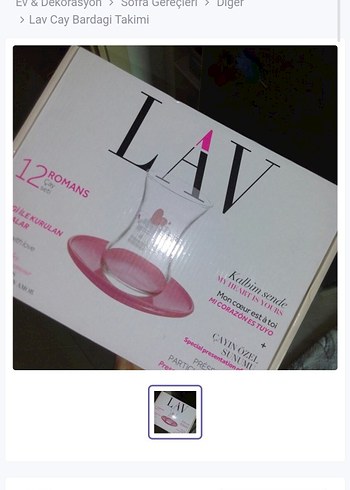 Lav Pembe Çay Bardağı Takımı 12'li