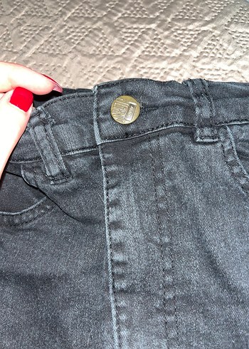 Düğmeli siyah skinny Jean Pantolon - Görsel 2