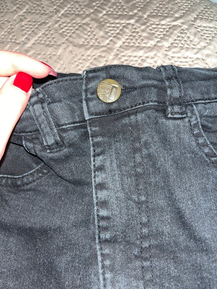 Düğmeli siyah skinny Jean Pantolon - Görsel 2