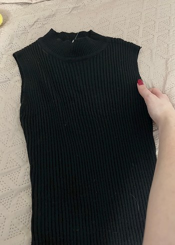 Kadın Siyah Nakışlı Triko elbise - Görsel 3