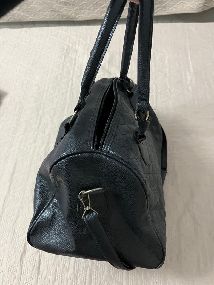 Siyah Deri Tokalı Kadın Çanta - Görsel 2