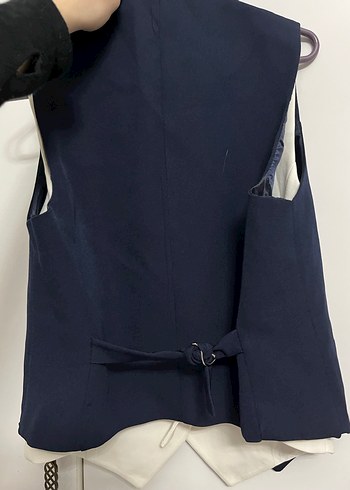 Düğmeli Lacivert Kadın Yelek - Görsel 4