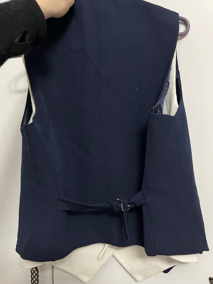 Düğmeli Lacivert Kadın Yelek - Görsel 4